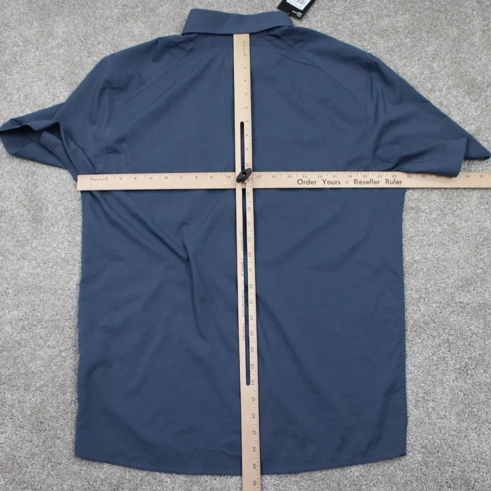 Under Armour Drift Tide 2.0 Shirt NWT Men Large Blue Fitted Polyester S/S Button